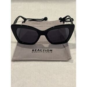 Kenneth Cole Reaction Black Cat Eye Sunglasses with Pouch RN00015S 53-18-140 NWT